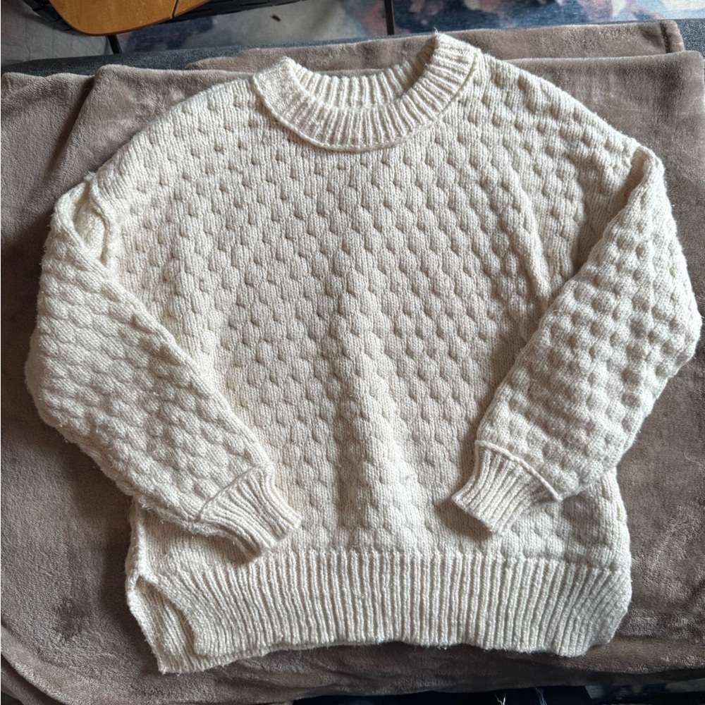 Cozy Cream Aerie Cotton Blend Sweater - Picture 2 of 15
